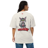 CatZilla Unisex Oversized Faded T-Shirt with Back Print Design