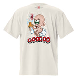 BabyGoo Unisex Oversized Faded T-Shirt with Back Print Design