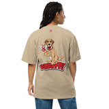 LabraDog Unisex Oversized Faded T-Shirt with Back Print Design