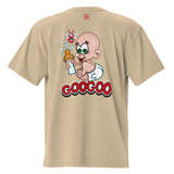 BabyGoo Unisex Oversized Faded T-Shirt with Back Print Design