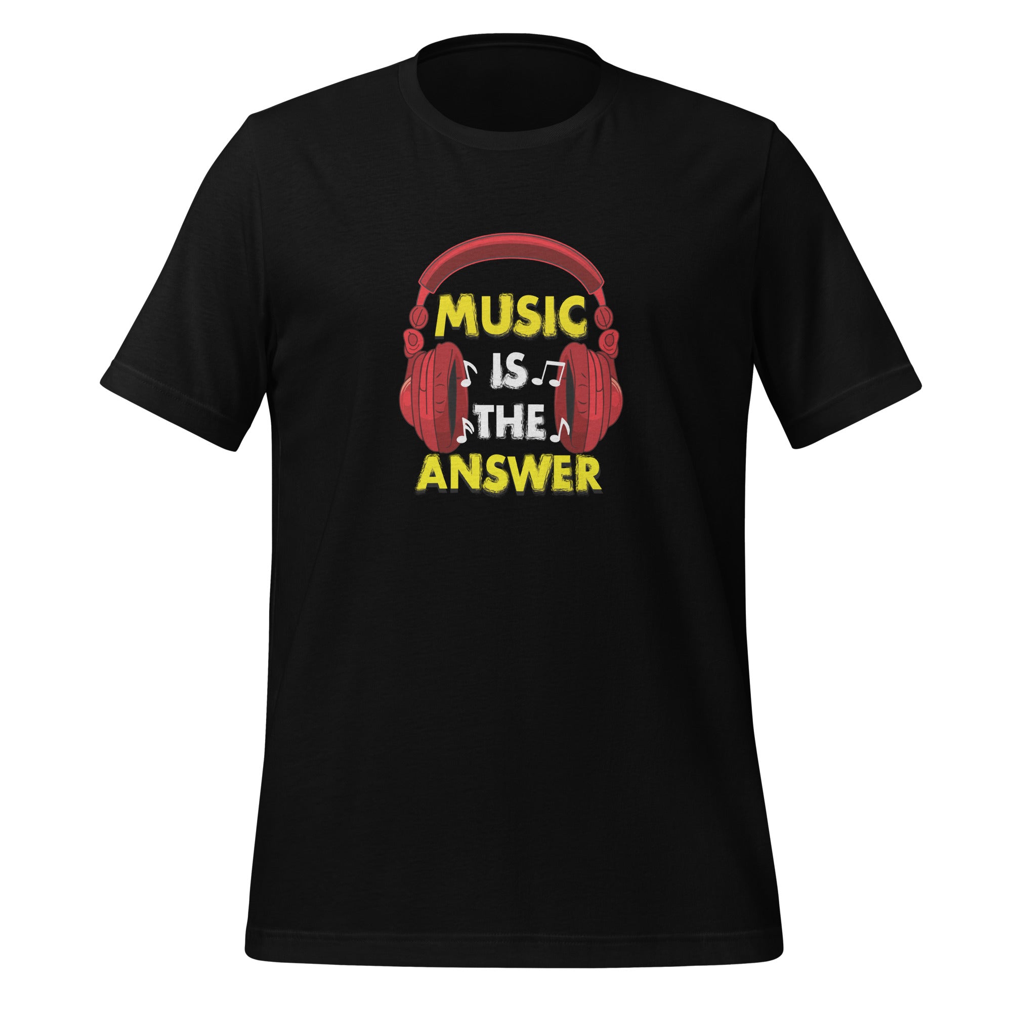 Music Is the Answer Headphones Design Unisex Staple T-Shirt