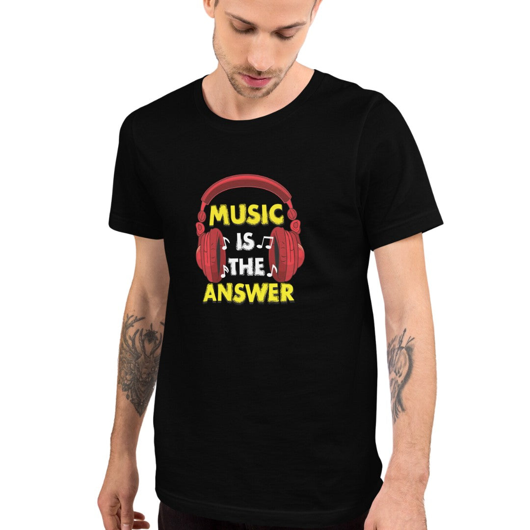 Music Is the Answer Headphones Design Unisex Staple T-Shirt