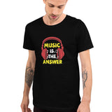 Music Is the Answer with Headphones Unisex Staple T-Shirt