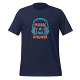 Music Is the Answer with Headphones Unisex Staple T-Shirt