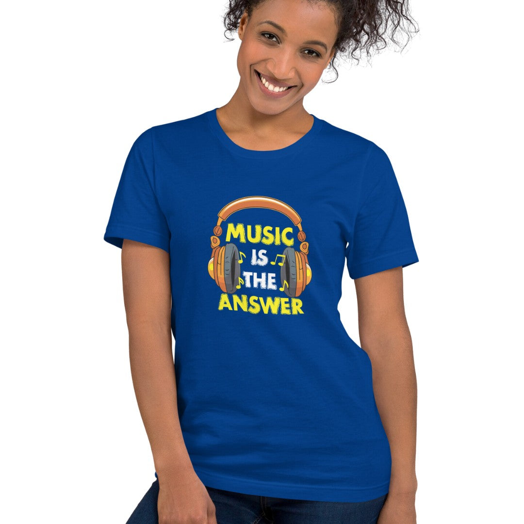 Music Is the Answer Headphones Design Unisex Staple T-Shirt