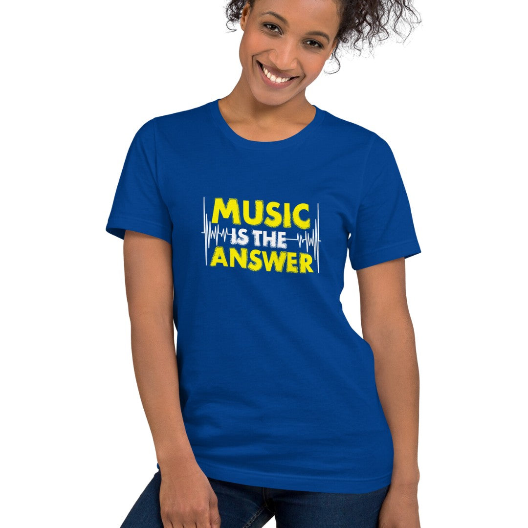 Music Is the Answer Quote Unisex Staple T-Shirt